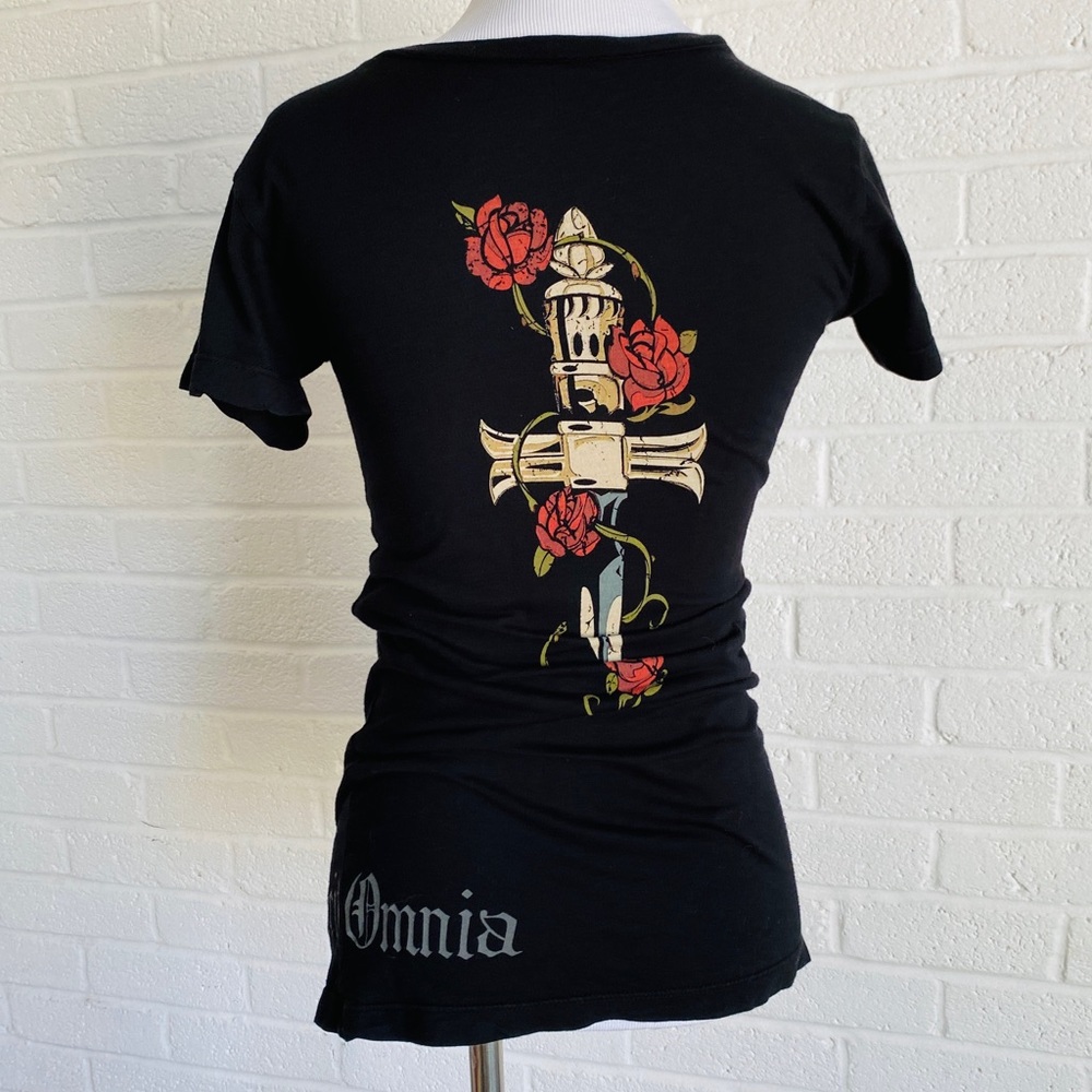 Dagger and Roses Black Tee T-Shirt Small Gothic Punk Streetwear Whimsigoth Goth